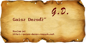 Gaisz Dezső névjegykártya